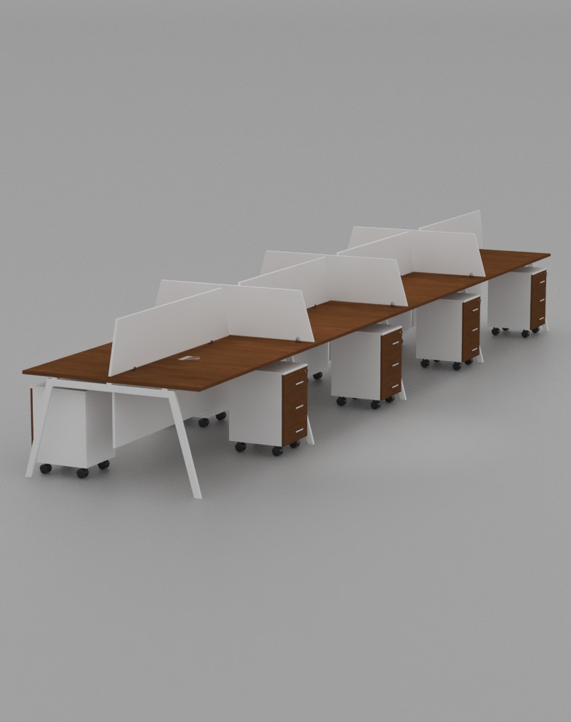 Orange 8 Cluster Workstation Highmoon Furniture Buy Now