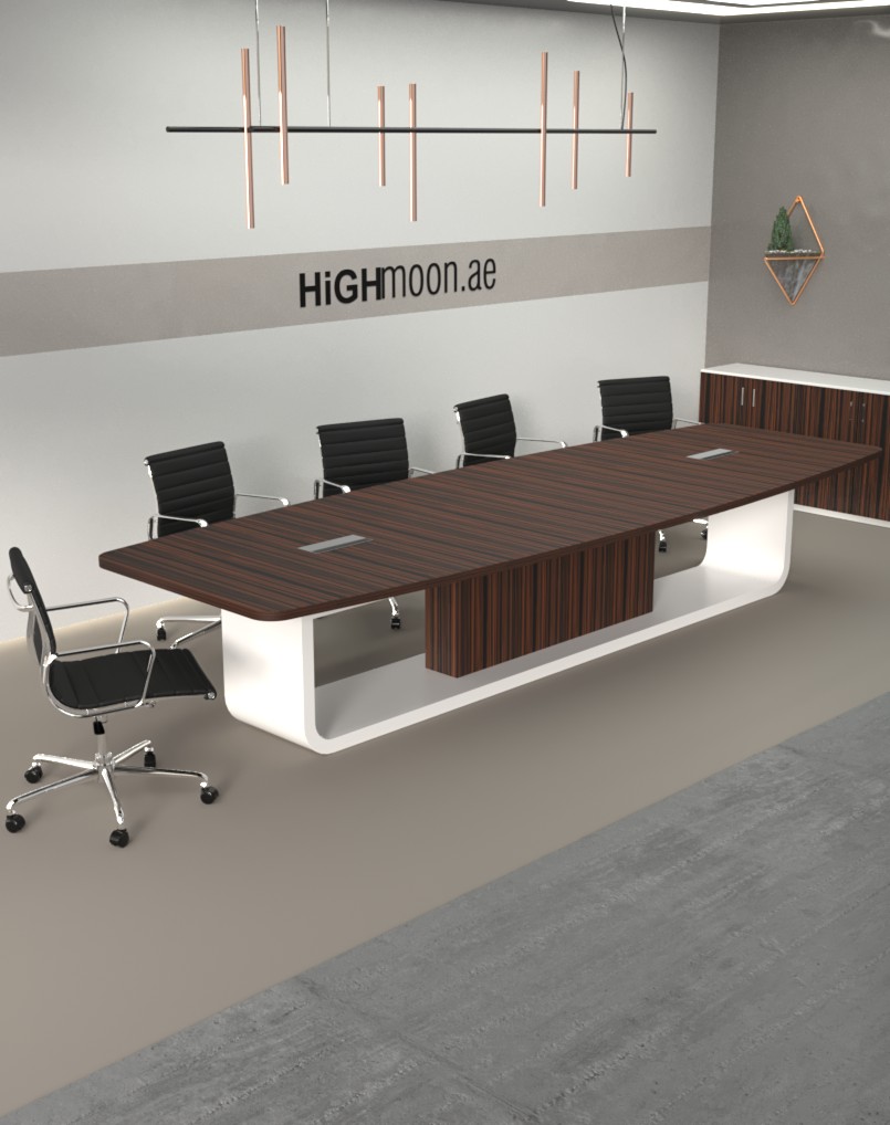 Large Conference Table With White Leg