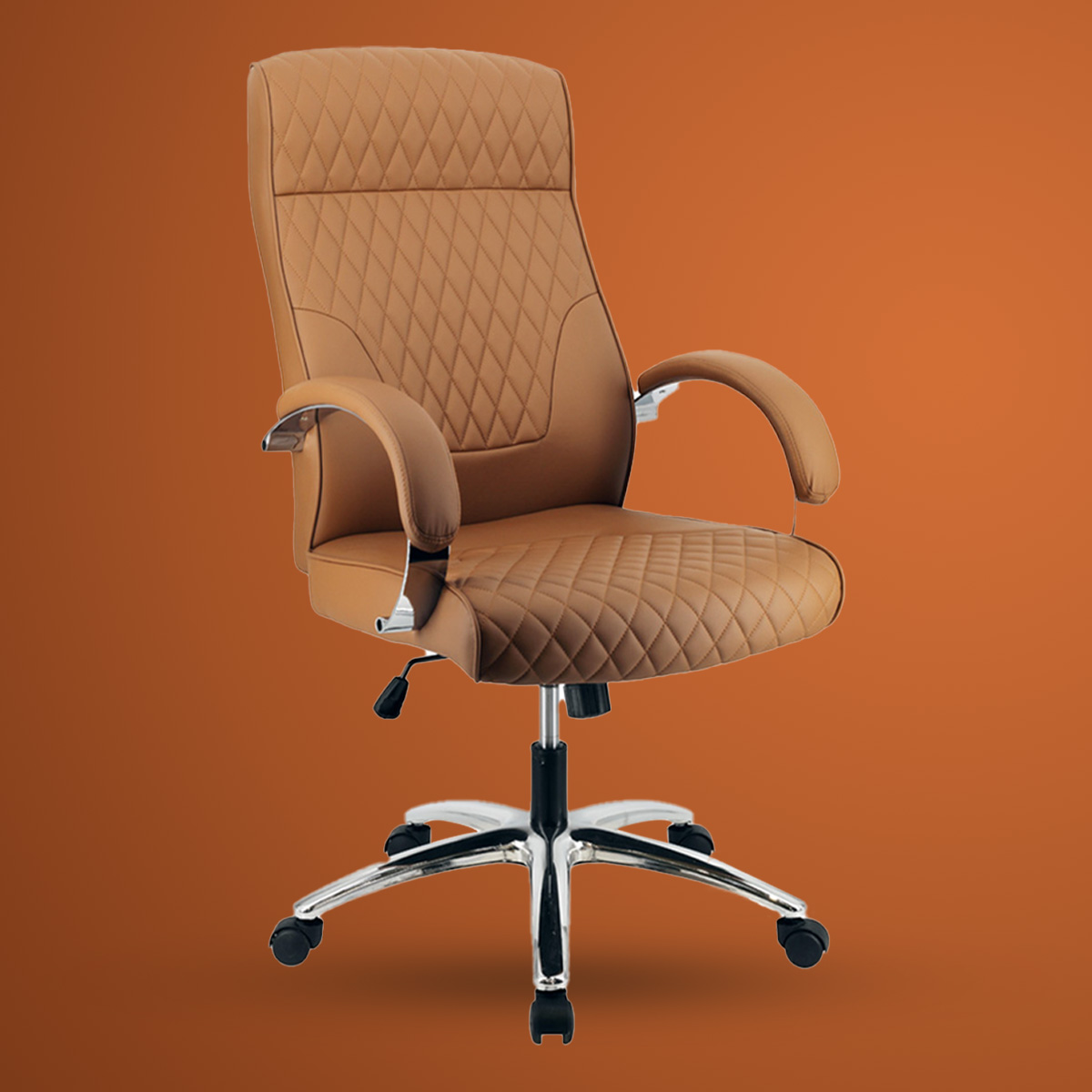 Orange leather on sale office chair