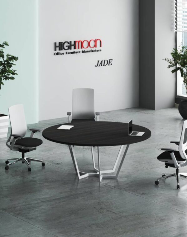 Jade Round Meeting Table (Black)