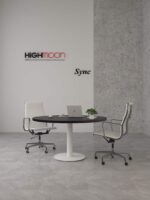 Sync Round Meeting Table (White Leg)