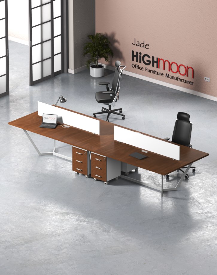 Snow 4 Cluster Workstation -  Highmoon Furniture Manufacturer and Supplier Snow 4 Cluster Workstation