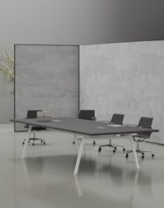 Orange Meeting Table (White Leg)