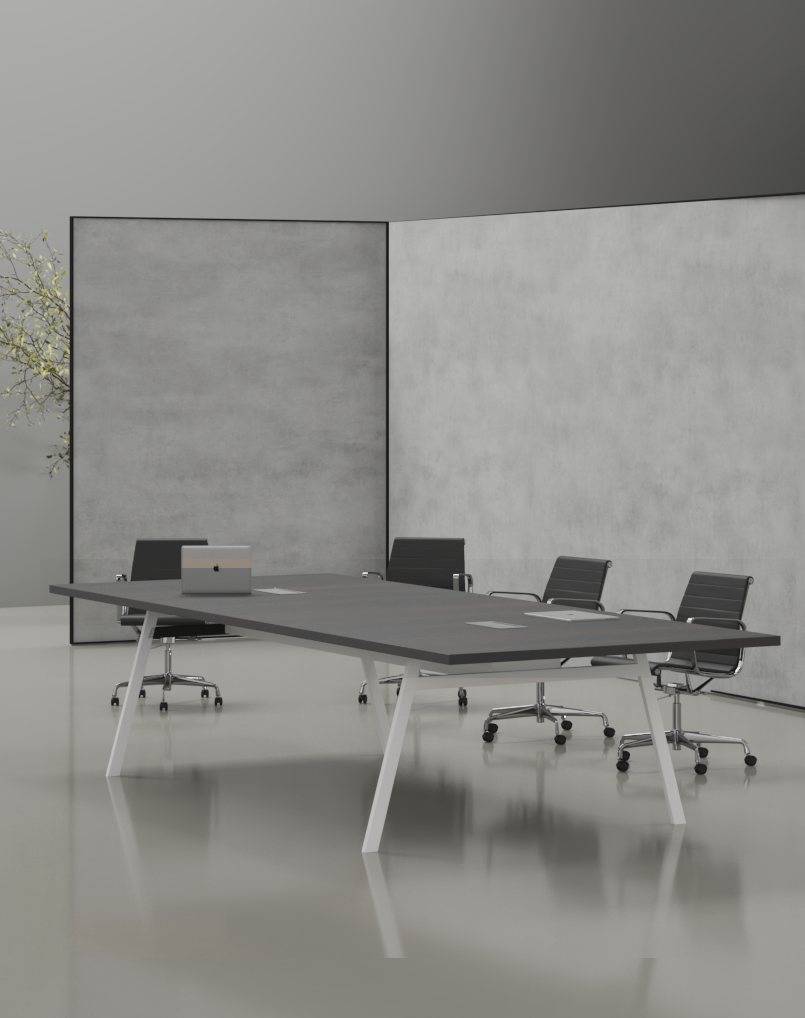 Orange Meeting Table (White Leg) Orange Meeting Table (White Leg)