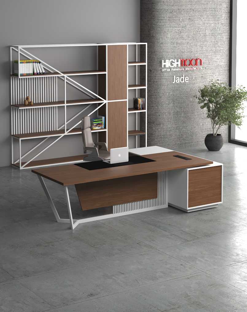 Jade Manager Desk - Highmoon Office Furniture Manufacturer and Supplier Jade Manager Desk (White Leg)
