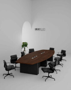 Dusk Boardroom Table (Black Leg)