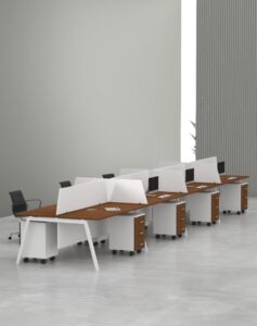 Orange 8 cluster Workstation (White Leg)