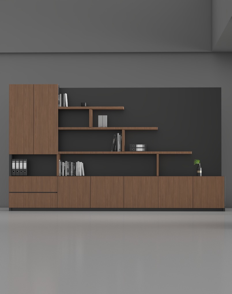 Orange Executive Display Cabinet - Highmoon Office Furniture Manufacturer and Supplier Orange Executive Display Cabinet (Black Leg)