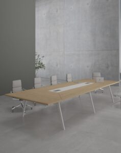 Orange Boardroom Table (White Leg)