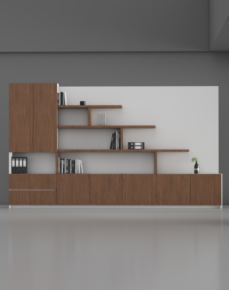 Orange Executive Display Cabinet - Highmoon Office Furniture and Supplier Orange Executive Display Cabinet (White Leg)