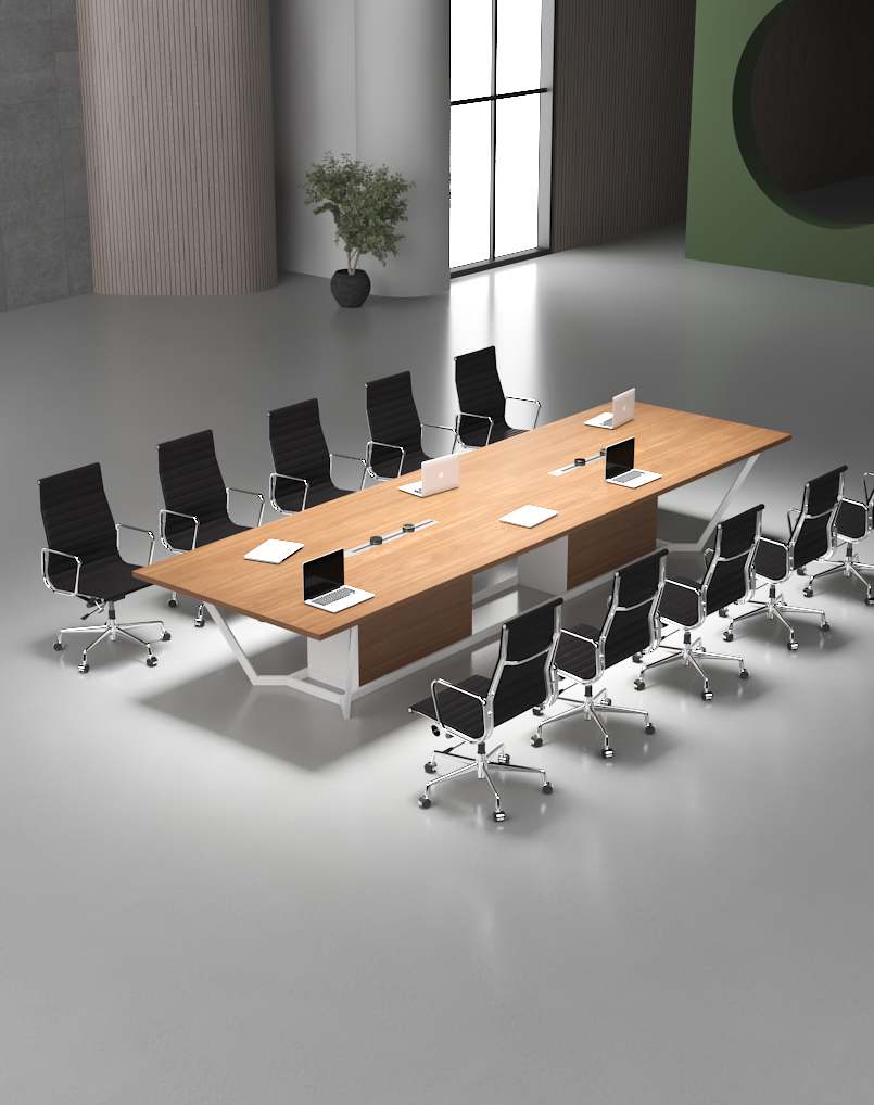 Snow Boardroom Table (White Leg)