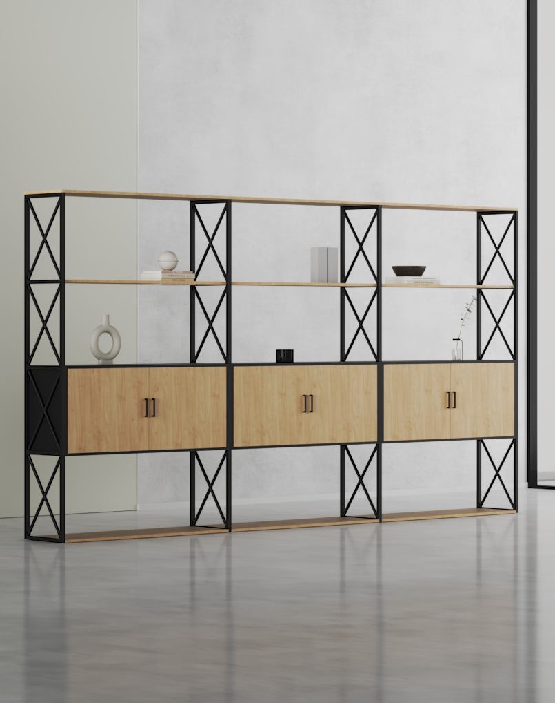 Cube Executive Display Cabinet - Highmoon Office Furniture Manufacturer and Supplier Cube Executive Display Cabinet (Black Leg)