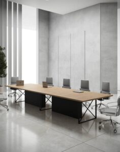 Cube Boardroom Table (Black Leg)