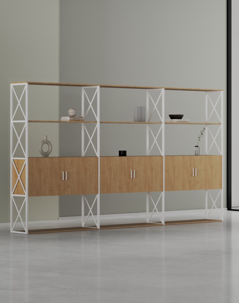 Cube Executive Display Cabinet - Highmoon Office Furniture Manufacturer and Supplier Cube Executive Display Cabinet (White Leg)