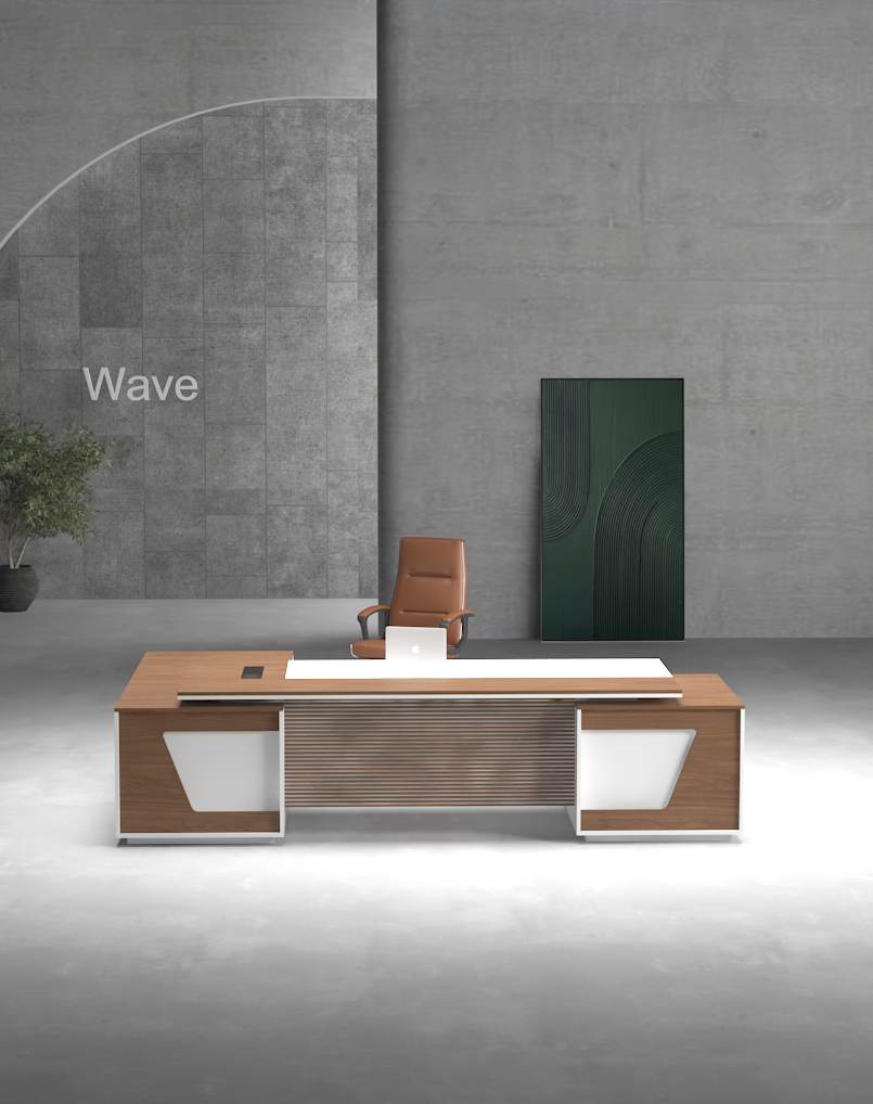 Wave Executive Desk - Highmoon Office Furniture Manufacturer and Supplier Wave Executive Desk (White Leg)