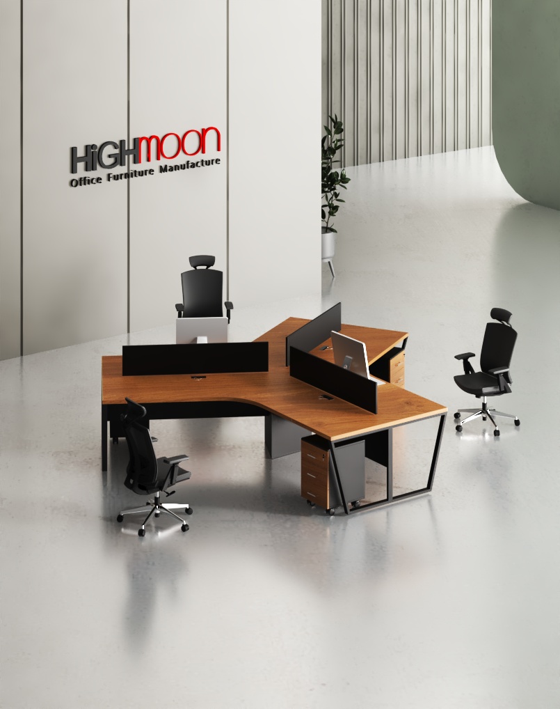 Jade 3 Cluster Workstation - Highmoon Office Furniture Manufacturer and Supplier Jade 3 Cluster Workstation (Black Leg)