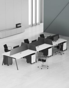 Orange 6 Cluster Workstation (Black Leg)