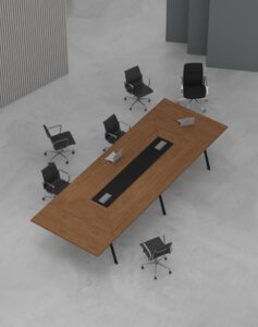 Orange Boardroom Table (Black Leg)