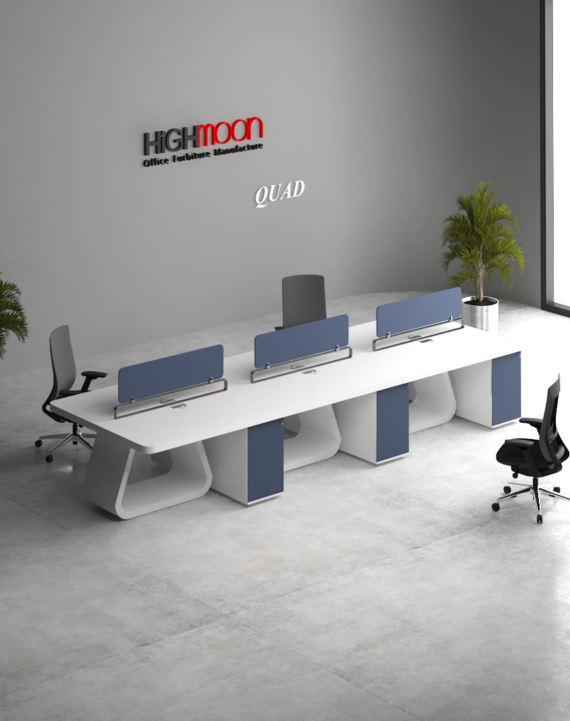 Quad 6 Cluster Workstation - Highmoon Office Furniture Manufacturer and Supplier Quad 6 Cluster Workstation