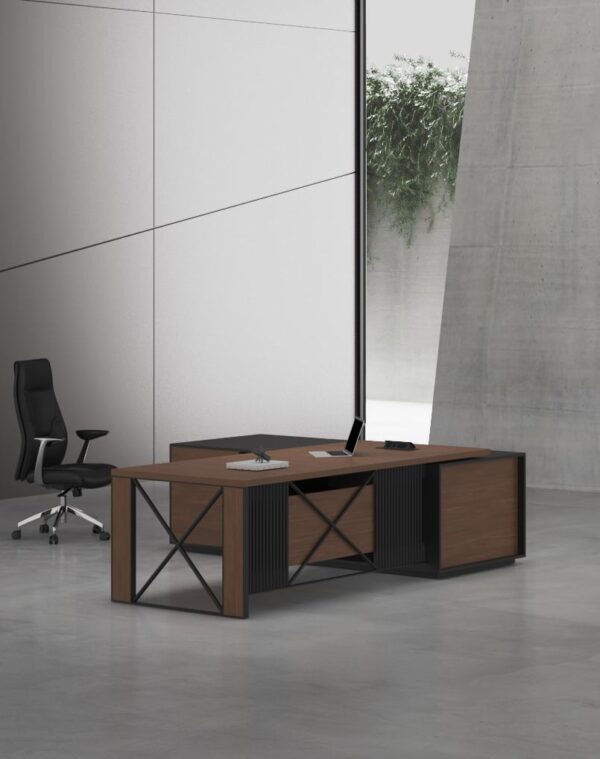Cube Executive Desk (Black Leg)