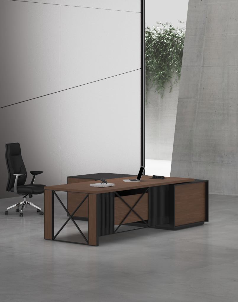 Cube Executive Desk (Black Leg) - أثاث المكاتب دبي