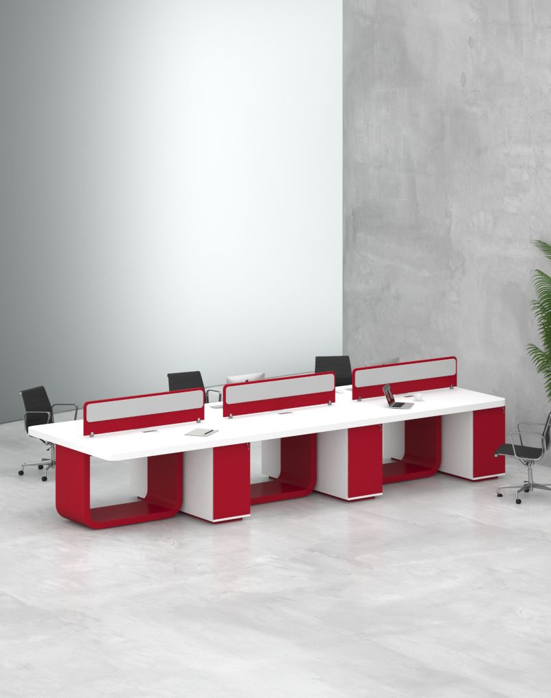 Viol 6 Cluster Workstation - Highmoon Office Furniture Manufacturer and Supplier Viol 6 Cluster Workstation