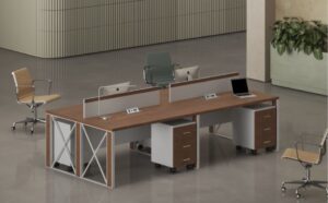 The Cube 4 Cluster Workstation White Leg is stylish office workstation from Highmoon Furniture.