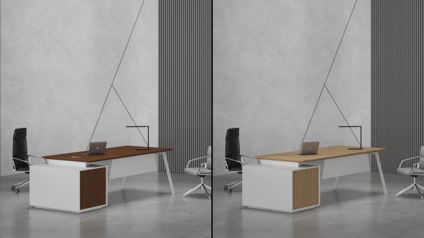 Orange Straight Manager Desk