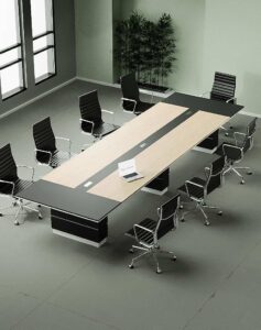 Flat Boardroom Table (Black Leg)