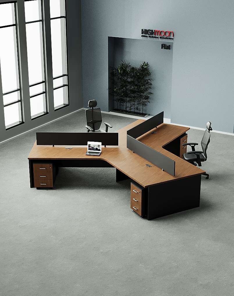 Flat 3 Cluster Workstation - Highmoon Furniture Manufacturer and Supplier Flat 3 Cluster Workstation - Highmoon Furniture Manufacturer and Supplier