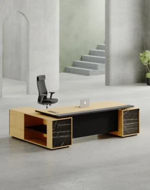 Keep CEO executive desk with black legs for leadership offices and executive suites