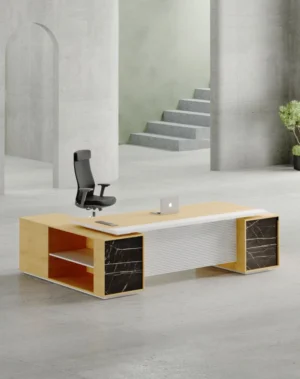 Keep CEO executive desk with white legs for executive offices and boardrooms
