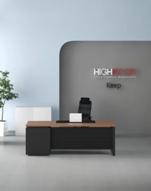 Keep executive desk with black legs for executive offices and management spaces