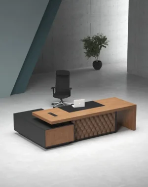 Lux executive desk with black legs for premium executive workspaces