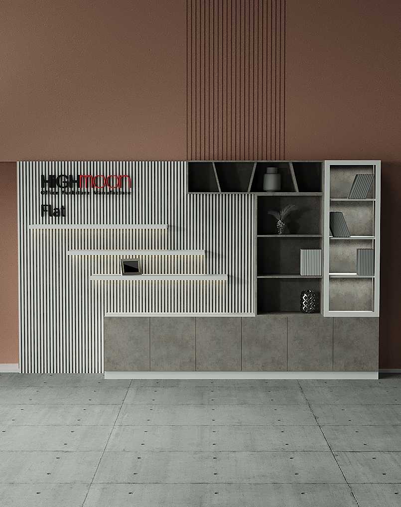 Flat Executive Display Cabinet - Highmoon Office Furniture Manufacturer and Supplier Flat Executive Display Cabinet (White Leg)