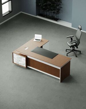 Flat Manager Desk (White Leg)