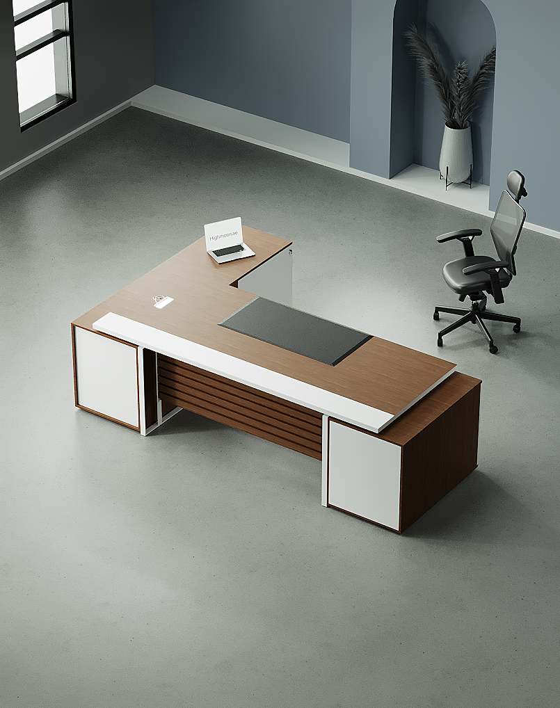 Sync Executive Desk - Highmoon Office Furniture Manufacturer and Supplier Sync Executive Desk (White Leg)