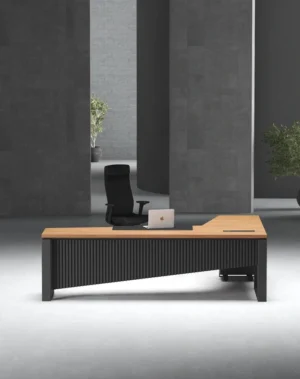 Zip executive desk with black legs for modern office environments
