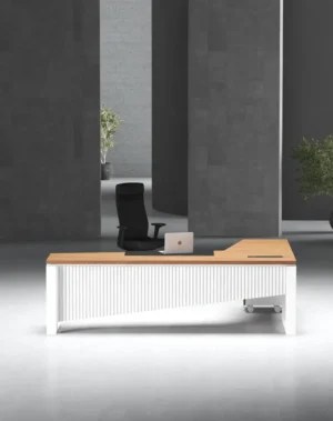 Zip executive desk with white legs for contemporary executive offices