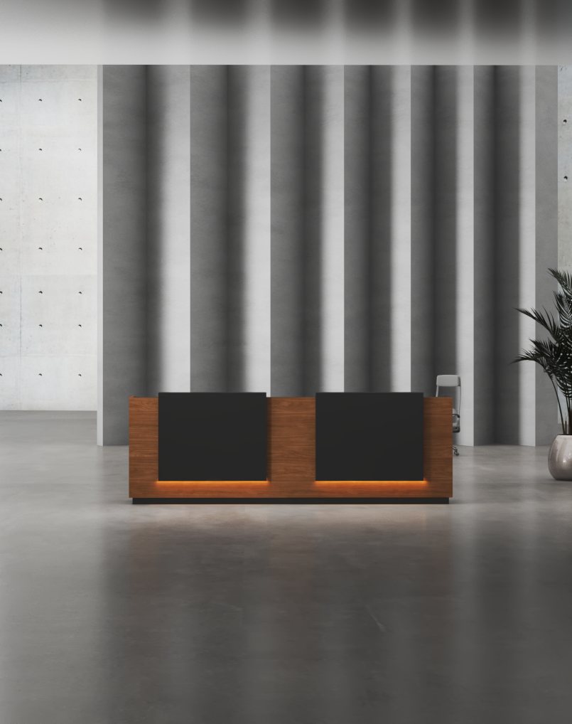 Bumblebee Reception Desk | Black Bumblebee Reception Desk | 2 Person Reception Counter