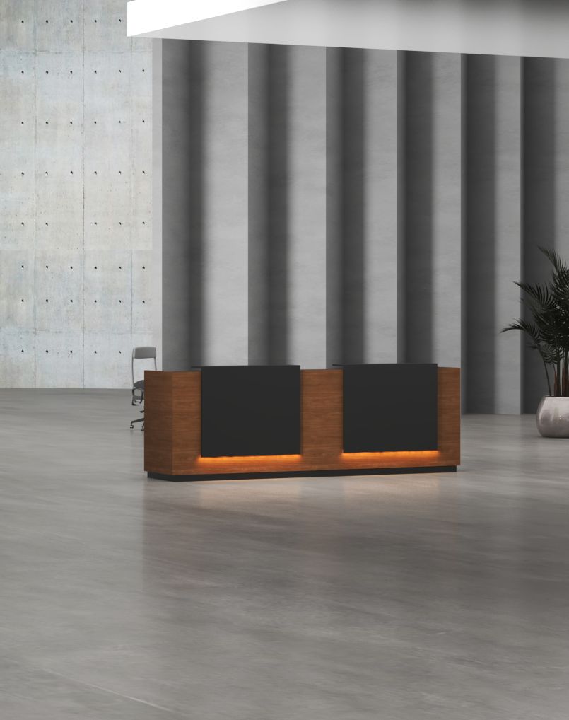 Bumblebee Reception Desk | Black Bumblebee Reception Desk | 2 Person Reception Counter