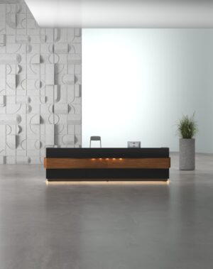 Dene Reception Desk (Black leg)