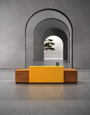 Minimalist reception desk for professional office reception areas