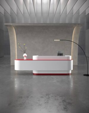 Modern office reception desk for commercial front office interiors