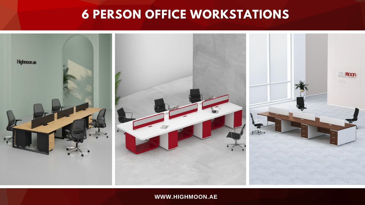 6 Person Office Workstation Desk Setup Dubai