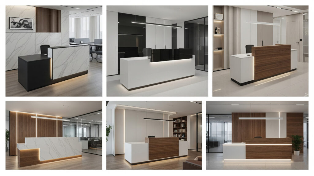 Top 10 Custom Wooden Stylish Reception Desks for Modern Offices in Dubai