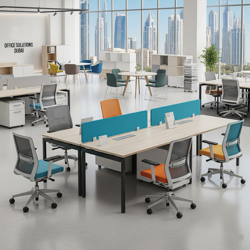 Affordable modern office furniture in Dubai with desks and chairs for startups and SMEs